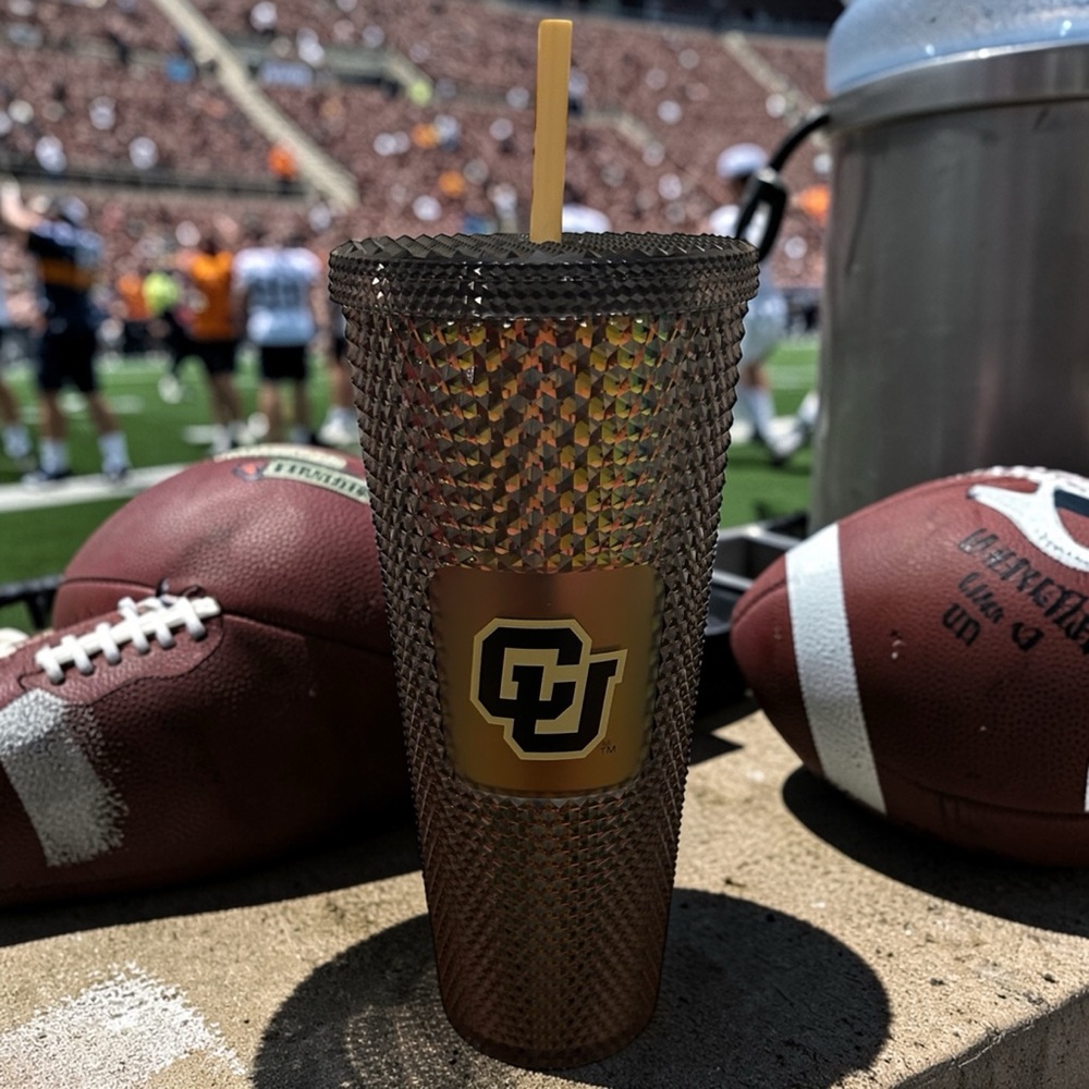 Starbucks Colorado Buffaloes Studded Tumbler in Iridescent Black/Gold - Picture 2 of 5